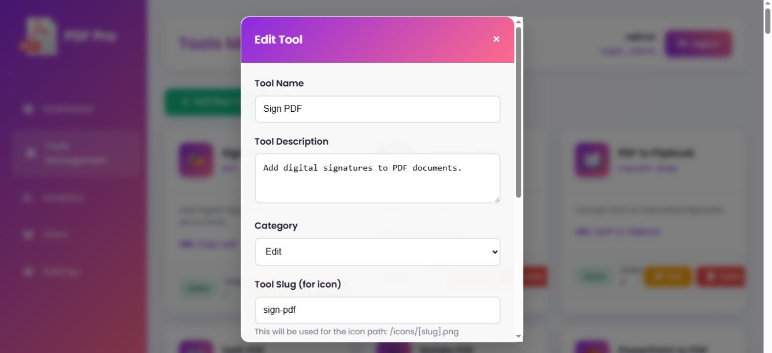 Edit PDF Tool