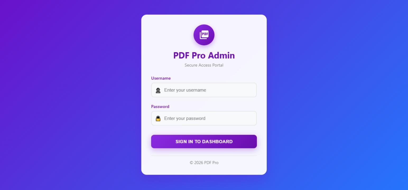 Admin Login Page